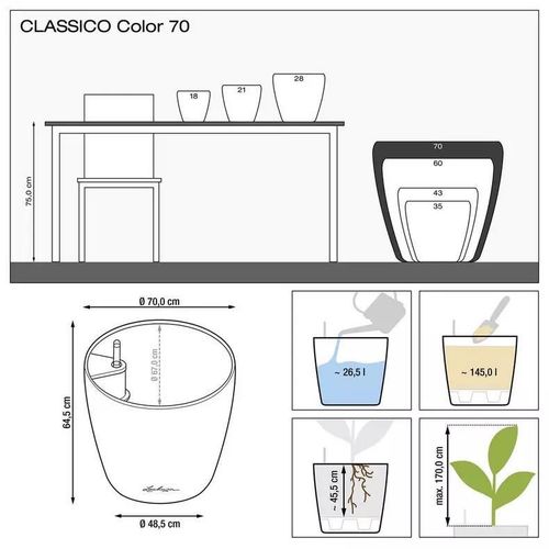 cumpără Ghiveci pentru flori Lechuza Classico Color 70, Sand Brown în Chișinău 