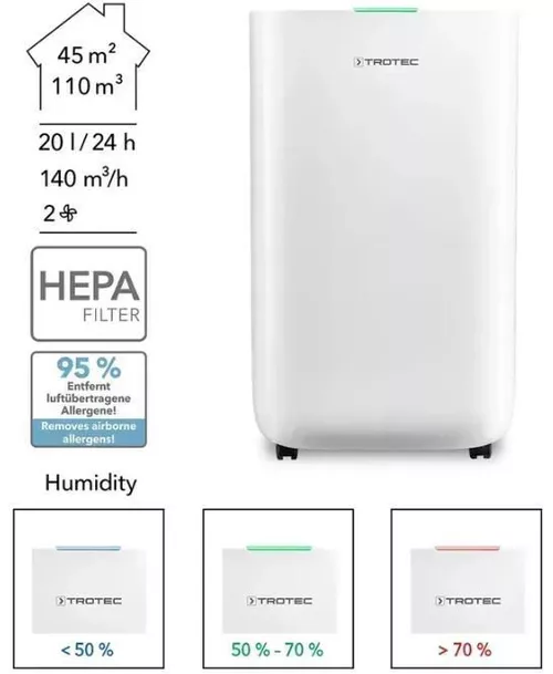 купить Осушитель воздуха Trotec HEPA TTK70 в Кишинёве 