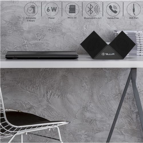 cumpără Boxă portativă Bluetooth Tellur TLL161131, Nyx, 6W, Grey în Chișinău 