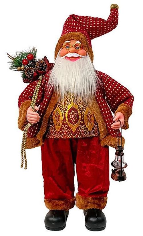 cumpără Decor de Crăciun și Anul Nou Promstore 20075 Mos Crăciun, 60cm, Red&Gold cu cadouri si felinar în Chișinău 