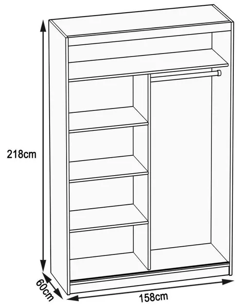 купить Шкаф Belini MZ SZP3/0/B/DS/0/BL Sonoma Oak/Black в Кишинёве 