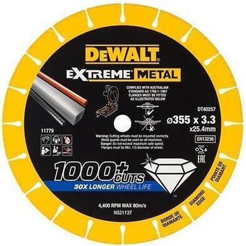 купить Набор головок, бит, насадок DeWalt DT40257 disc diamant taiere metal 355mmx25.4mmx3.3mm в Кишинёве 