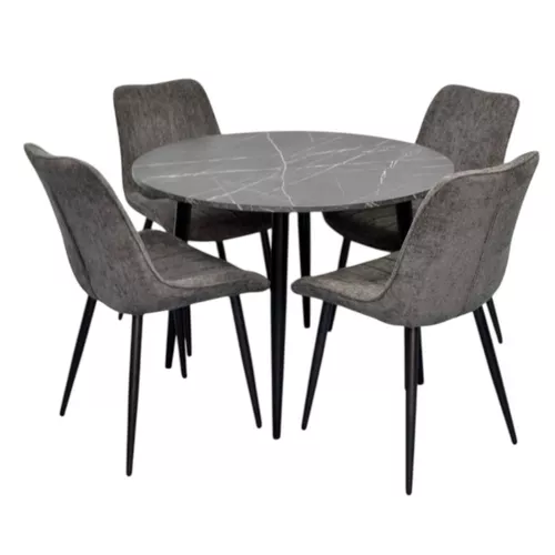 cumpără Set masă și scaune Evelin di Costacurta стол DT-402-6B + 4 стула YTC-055B Dark grey în Chișinău 