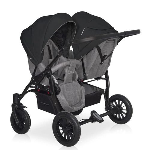 купить Детская коляска Riko Carucior pentru gemeni 2in1 Basic Saxo 04 Onyx в Кишинёве 