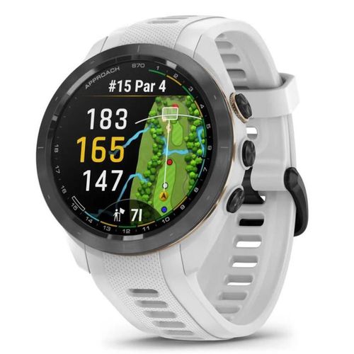 cumpără Ceas inteligent Garmin Approach® S70 42 mm Black Ceramic Bezel with White Silicone Band (010-02746-10) în Chișinău 