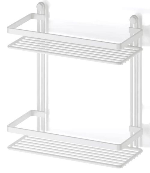 купить Полка для ванной Teknotel ES067 Raft 2 niveluri 12x26x27cm, metal alb в Кишинёве 