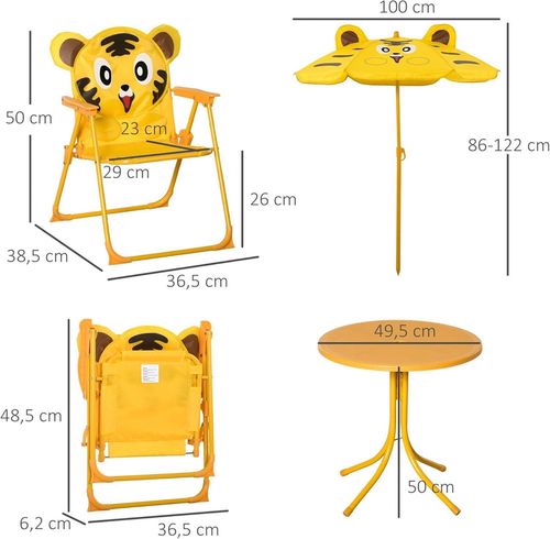 cumpără Set de mobilier pentru copii Holland 44563 Set de mobilier pentru copii Buburuza, 4 unitati: 1 masa, 1 umbrela, 2 scaune, rosu în Chișinău 