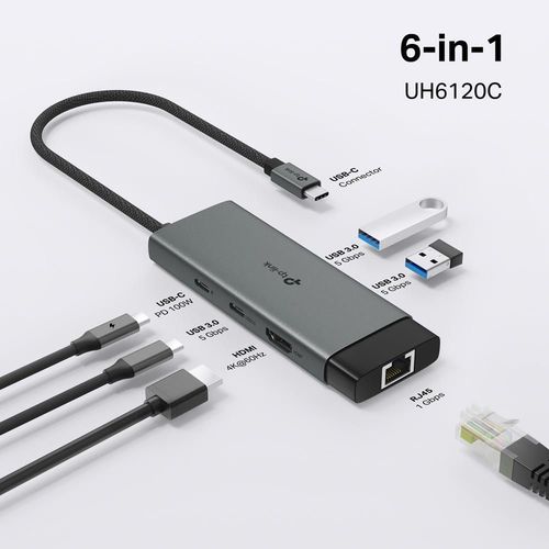 купить USB Hub TP-Link UH6120C 6in1 USB-C Hub в Кишинёве 
