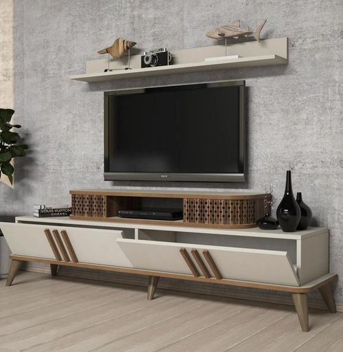cumpără Comodă TV Trendy Eylul, Crema 168x51x39cm în Chișinău 