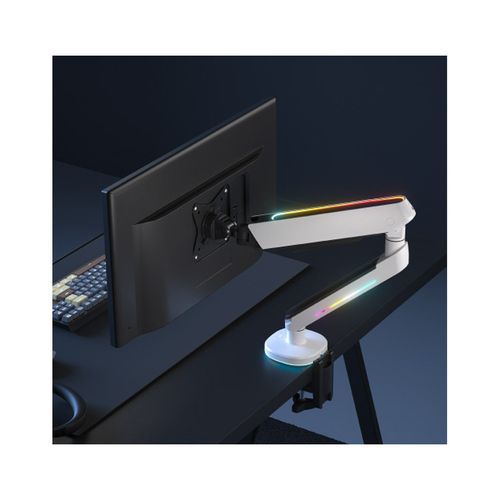 купить Крепление мониторов Brateck LDT54-C012L RGB Lighting Gaming Monitor Arm with built-in control, for 1 monitor, Clamp-on, 17"-32", Tilt Range +40° ~ -40°; Swivel Range +90° ~ -90°; Screeen Rotation 360°, VESA: 75x75, 100x100, Arm Extend: 477mm, Weight Capacity per screen 9 Kg (Кронштейн для игрового монитора с RGB-подсветкой и встроенным управлением, для 1 монитора, с зажимом) в Кишинёве 