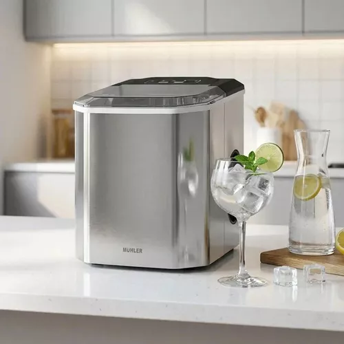 cumpără Generator de gheață Muhler MI-1519BS Icemaker, 1.3L, 9 ice bullets, stainless steel body (1010376) în Chișinău 