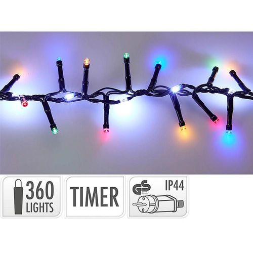 купить Гирлянда Promstore 33038 Luminite de Craciun Fir-cascada, 360LED(250/110), 5m, timer, multicolor/alb в Кишинёве 
