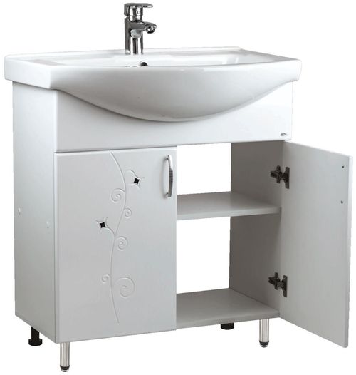 купить Шкаф под умывальник Mashtab 11405 Cristal cu 2 usi 65cm Alb в Кишинёве 