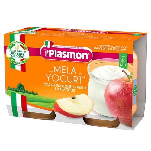 Plasmon пюре из яблок с йогуртом (6+ мес) 2 x 120 г 