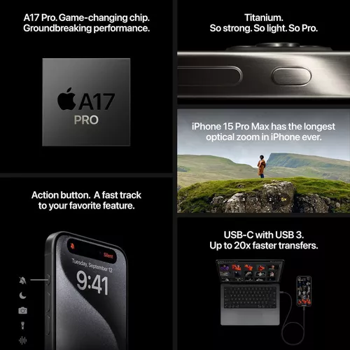 cumpără Smartphone Apple iPhone 15 Pro 256gb Black Titan {Grade A} Refurb. în Chișinău 