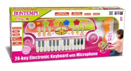 cumpără Jucărie muzicală Bontempi 122972 Синтезатор с 24 клавишами с микрофоном în Chișinău 