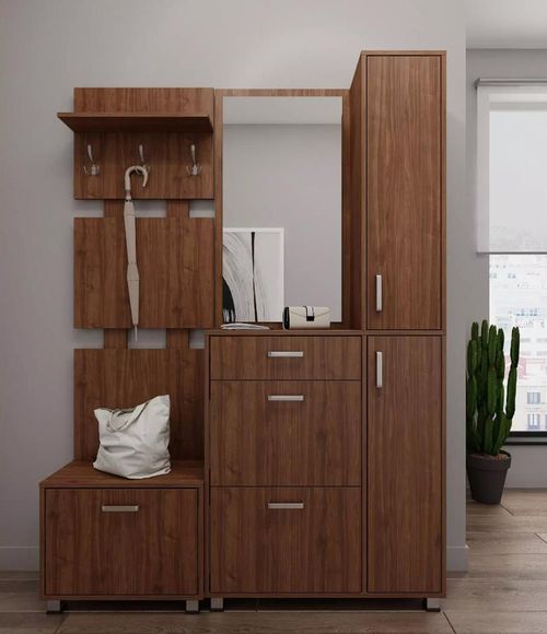 купить Полка для обуви Fabrik Home №05 Комод-тумба обувная орех каменный в Кишинёве 