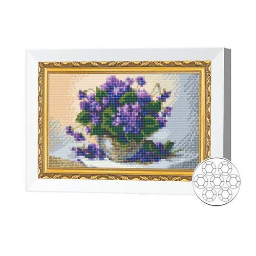 купить Картина по номерам Art Gallery JS12306 Mozaic cu diamante 20x30cm Violete in ghiveci в Кишинёве 