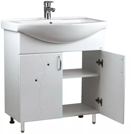 cumpără Dulap pentru lavoar Mashtab 11607 Cristal cu 2 usi 55cm Alb în Chișinău 