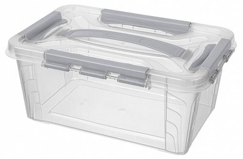 купить Короб для хранения Бытпласт 45716 Контейнер Econova Grand box 4.2l 29x19x12cm замки серый в Кишинёве 