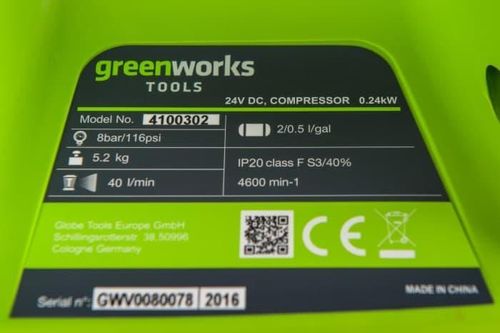 купить Портативный компрессор для авто Greenworks G24AC 4100302 (nu este inclus acumulator) в Кишинёве 