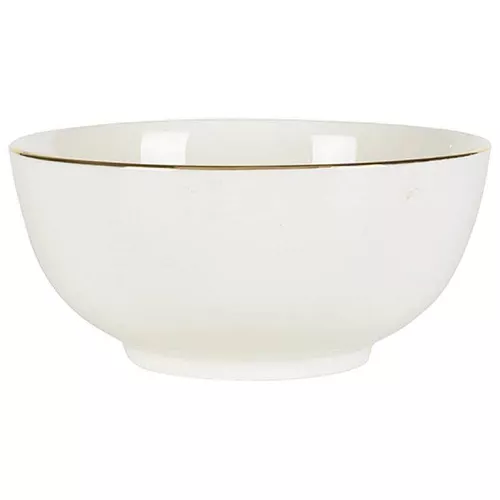 cumpără Bol Promstore 51372 Salatiera 19cm, alb cu bordur auriu, ceramica în Chișinău 