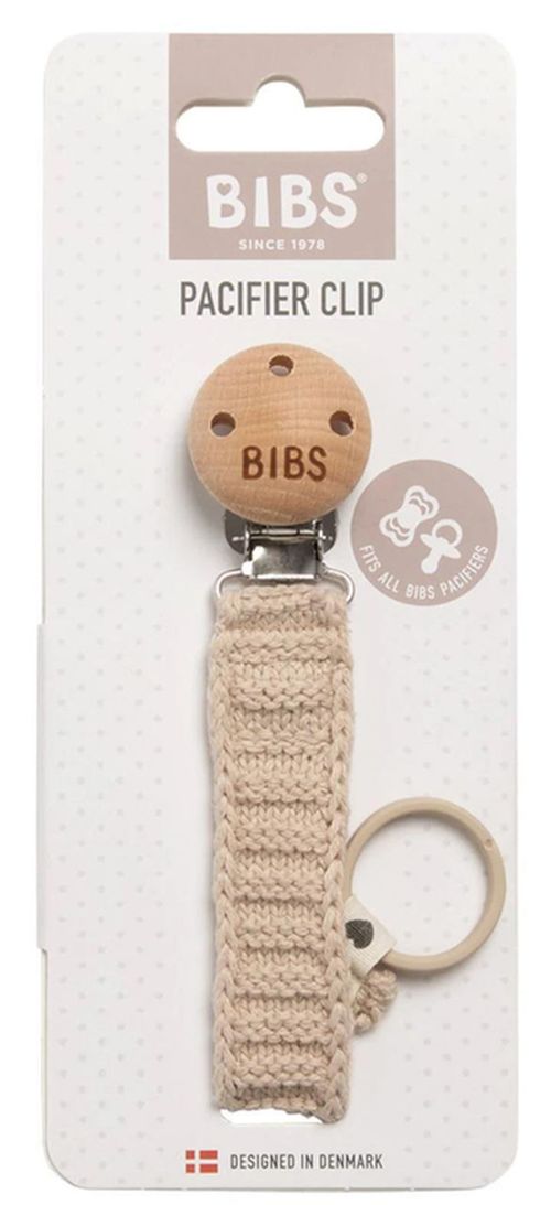 купить Пустышка BIBS 9440245 Lantisor clip tricotat pentru suzeta Vanilla в Кишинёве 