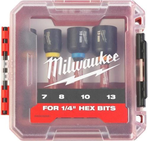 купить Набор головок, бит, насадок Milwaukee 4932492445 set de 4 capete magnetice cu coada 1/4"Hex, Shockwave Impact Duty в Кишинёве 