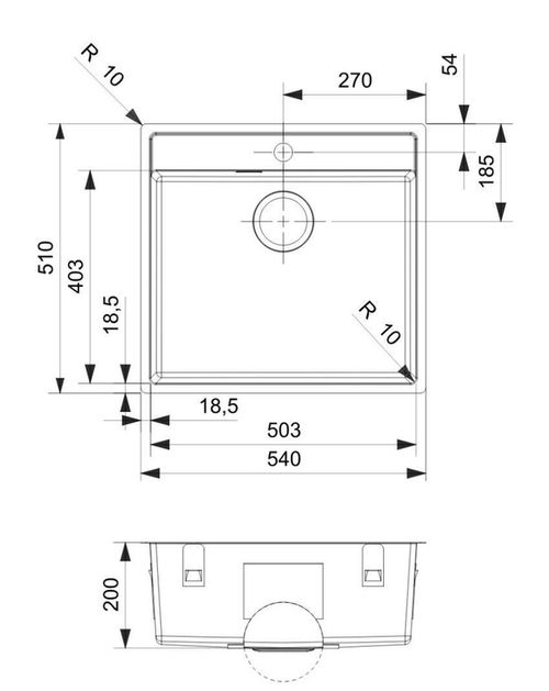 cumpără Chiuvetă bucătărie Reginox R41192 Vero 50x40 Tapwing în Chișinău 