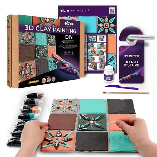 купить Набор для творчества Okto 10046 Tablou 3D cu plastilină aerată Air Clay 30x30сm: Mudejar Fusion в Кишинёве 