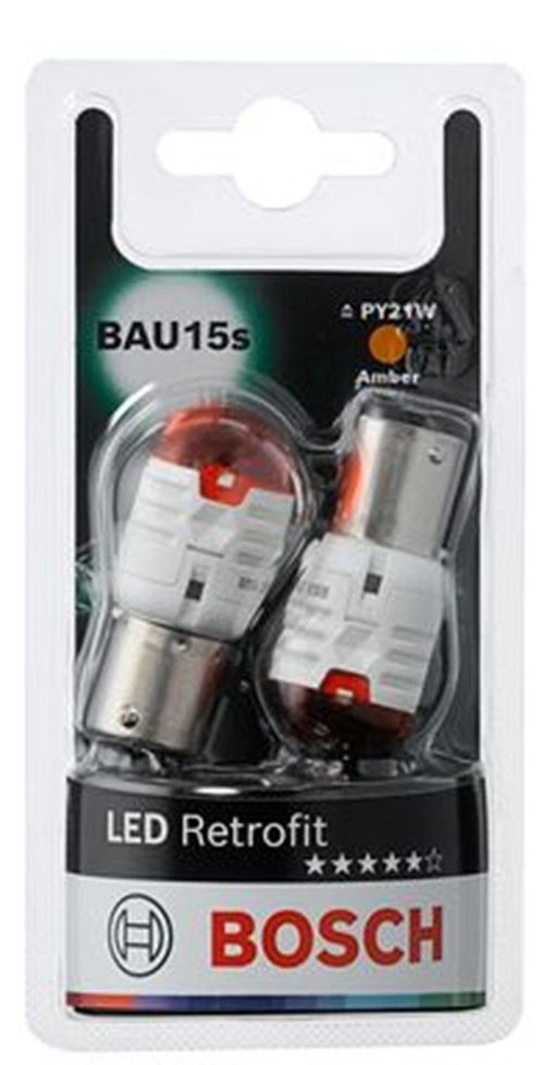 купить Автомобильная лампа Bosch PY21W LED Retrofit 12V 1W BAU15s Blister (2шт.) (1987301520) в Кишинёве 