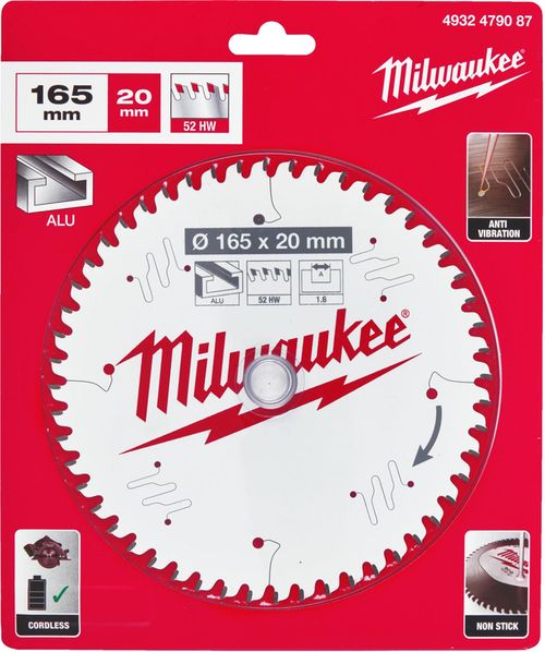 купить Диск отрезной Milwaukee 4932479087 Panza circulara AL 165x20x1.6x52 ATB в Кишинёве 