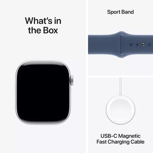cumpără Ceas inteligent Apple Watch Series 10 GPS 46mm Silver Aluminium Case with Denim Sport Band - M/L MWWM3 în Chișinău 