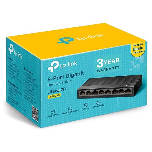 купить TP-LINK LS1008G  8-port Gigabit Switch, 8 10/100/1000M RJ45 ports, plastic case, LiteWave, Green Technology в Кишинёве 