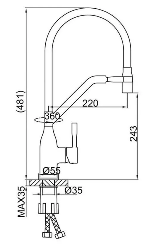 купить Смеситель кухонный Frap F 4497-6 (chiuveta plus) NEGRU Alama в Кишинёве 