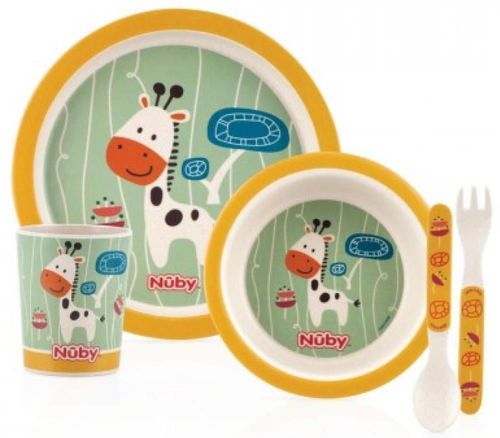 купить Посуда для кормления Nuby ID5498 Набор посуды 5 предметов Bamboo в Кишинёве 
