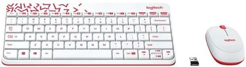купить Клавиатура + Мышь Logitech MK240 Nano White/Red в Кишинёве 