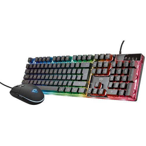 купить Клавиатура+мышь Trust Gaming Combo GXT 838 Azor Keyboard & Mouse, RU, Keyboard: 12 multimedia function keys,3 combined LED color ; Mouse:800/3000 dpi, 6 button, USB, Black в Кишинёве 