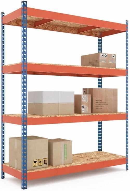 купить Cтеллаж складской Nex Home Raft metalic Titan 1800x1600x500mm, 4 nivele PAL, Blue/Orange в Кишинёве 