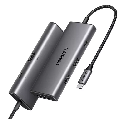 купить Переходник для IT Ugreen 15531 HUB Revodok Pro 107, 7 in 1 .USB-C , Space Gray в Кишинёве 