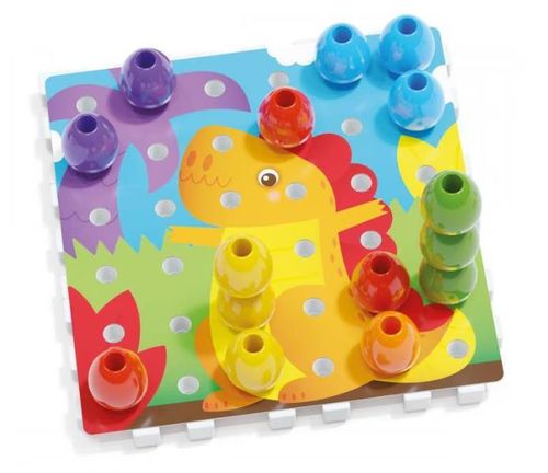 купить Головоломка Quercetti Q2271 Jumbo Peggy Primul Mozaic Dinozaur в Кишинёве 