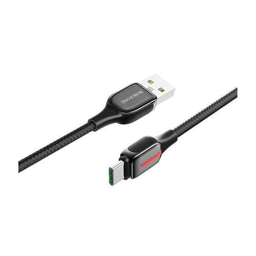 cumpără Borofone cable BU14 Heroic charging data cable for Type-C Black, USB to USB-C, 717351, 1.2m, output 5A, nylon braid, zinc alloy connectors în Chișinău 