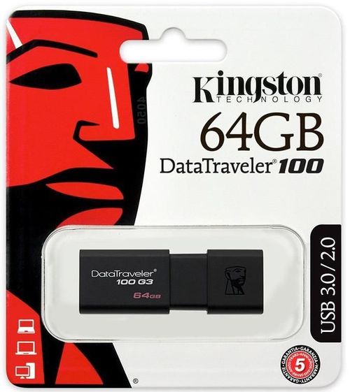 купить Флеш память USB Kingston 64GB DataTraveler 100 G3 в Кишинёве 