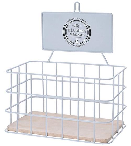 cumpără Accesoriu pentru bucătărie Promstore 48322 Cos suspendat 23x21x13cm Kitchen, alb, metal/lemn în Chișinău 