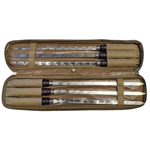 купить Товар для пикника Grill Master 520X15X2 Ace pentru frigarui cu maner din lemn 52cm, 6buc, cu geanta в Кишинёве 