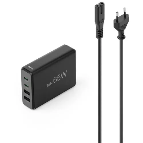купить Зарядное устройство сетевое Hama 201979 4-Port USB Charging GaN 2xUSB-C 2xUSB-A PD 65W в Кишинёве 