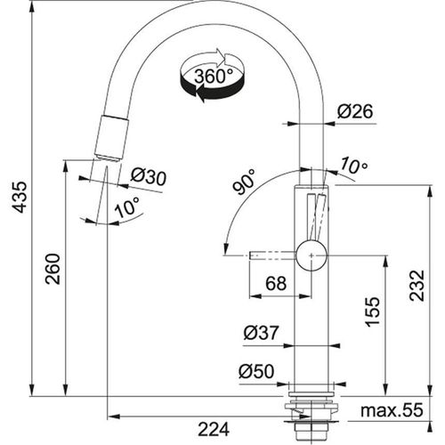 cumpără Bateria bucătărie Franke 115.0523.286 Pescara Up&Down, crom în Chișinău 