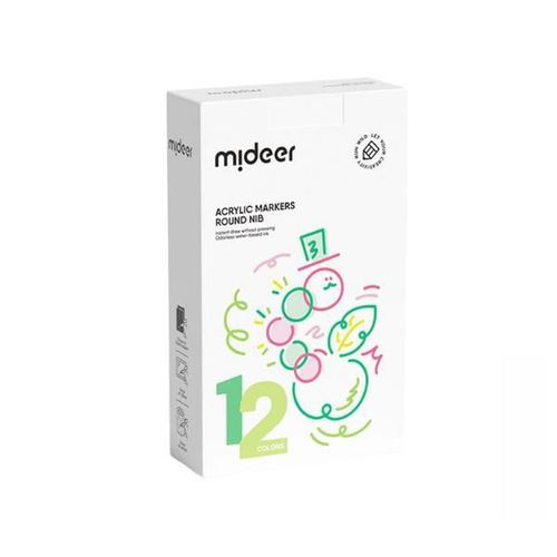 cumpără Set de creație Mideer MD1256 Set de markere acrilice cu vârf rotund, 12 culori în Chișinău 