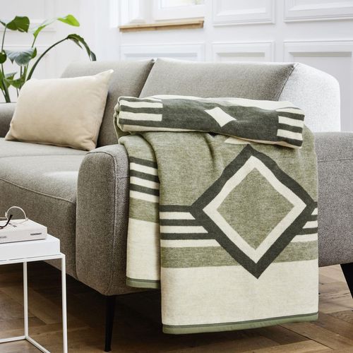 cumpără Textile de casă Ibena 1016/700 Jacquard Decke Honolulu Green/off-white în Chișinău 