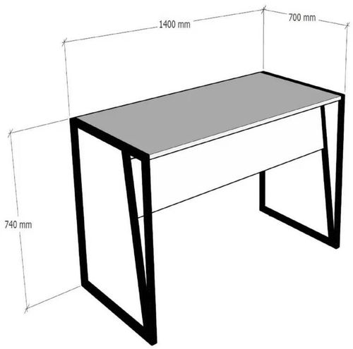 cumpără Masă de birou Trendy Cunda, SafirNegru, 140x74x70cm în Chișinău 